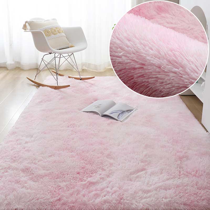 Soft Modern Pink Rugs Shaggy Fluffy Living Room Plush Carpets for Children Bedroom Bed Floor Foot Mats Nursery Kids Play Rugs