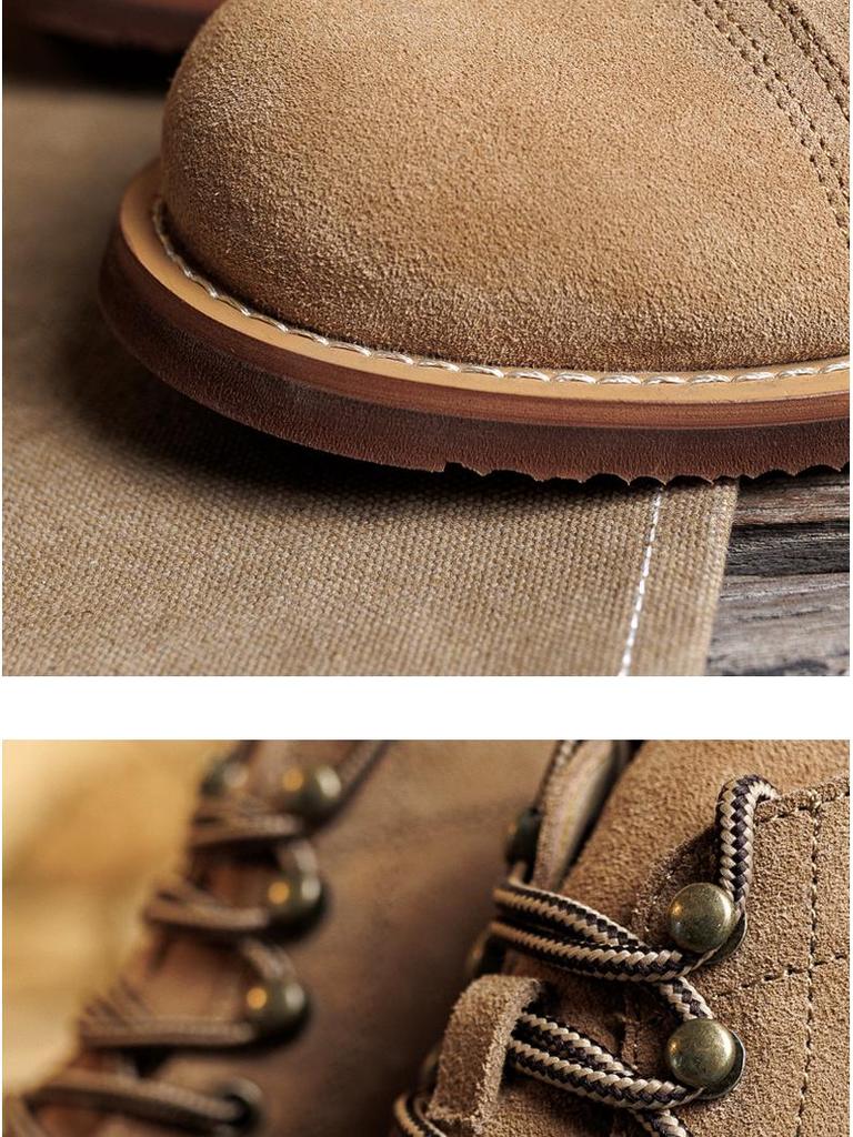 8111 Suede Martin Retro Ankle Boots - Men's Genuine Leather Work & Paratrooper Boots (Cowhide 8083)