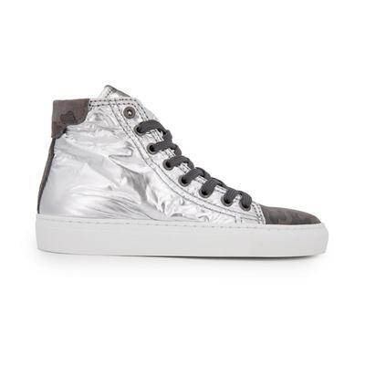 Женские высокие кеды URBAN серебристо-камуфляжного цвета