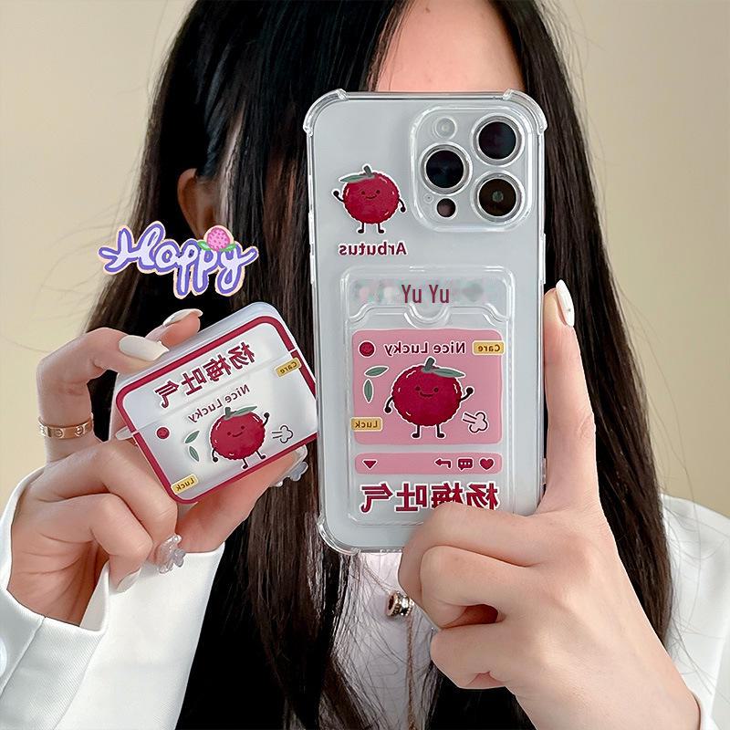 Чехол-держатель для карт Zhitai Apple iPhone 14/15 Pro, совместимый с 13 Pro и чехлом для гарнитуры Bluetooth