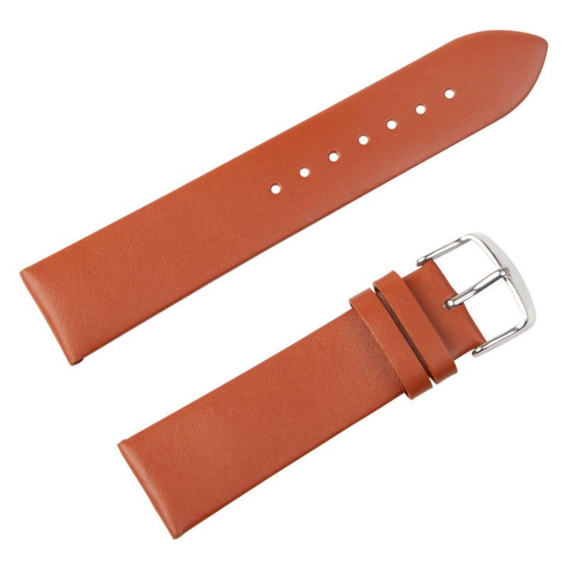 Universal Watch Strap - Ultra-Thin Top Grain Cowhide Leather with 5 Sizes (16mm, 18mm, 20mm, 22mm, 24mm) - Classic Pin Buckle Design