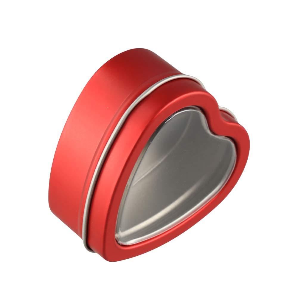 Серебряные/красные/розовые банки в форме сердца Жестяные контейнеры в форме сердца Креативные банки для изготовления свечей своими руками