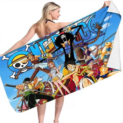 One Piece Обезьяна D. Пляжное полотенце с Луффи, Эксклюзивная лимитированная серия для фанатов аниме, Банное полотенце на пиратскую тематику для пляжа, бассейна и ванной комнаты