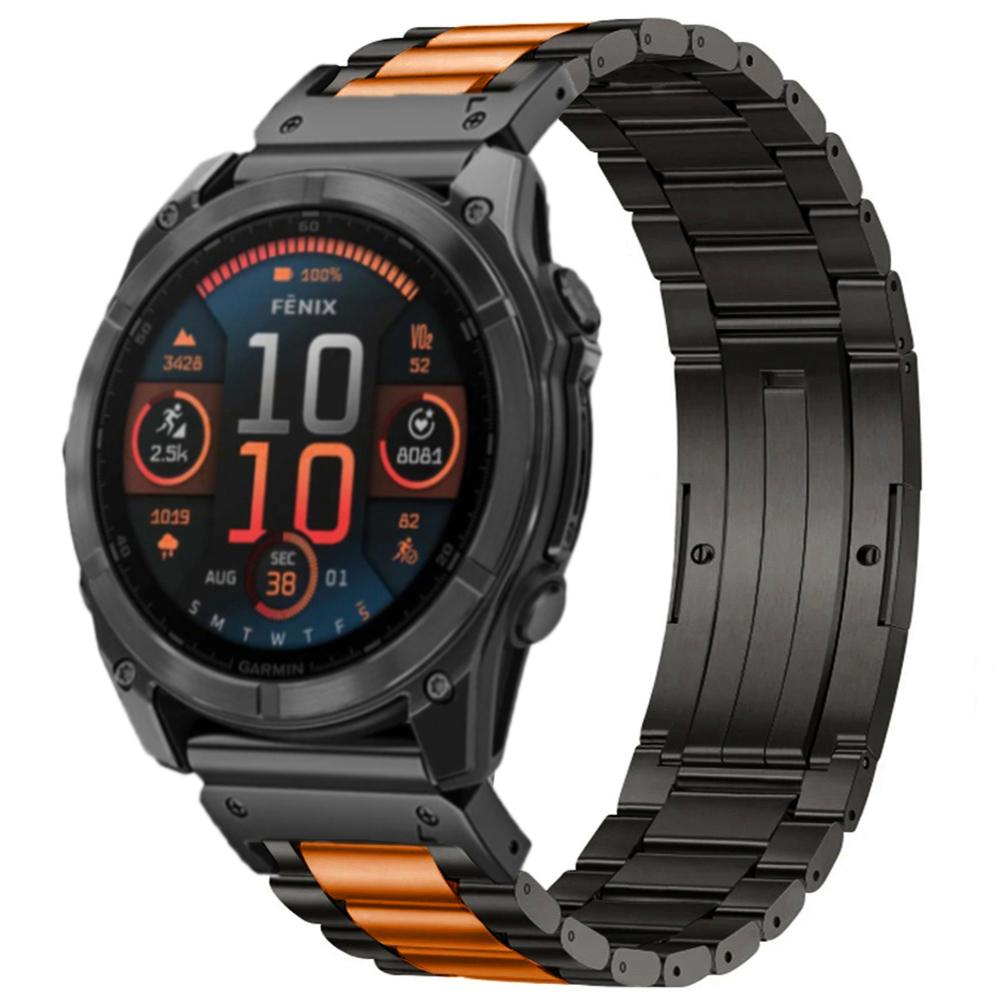 26 мм ремешок из нержавеющей стали для Garmin Enduro 3 Fenix 8 51 мм Мужской металлический браслет для Garmin Fenix 7X Pro 51 мм Fenix 6 5