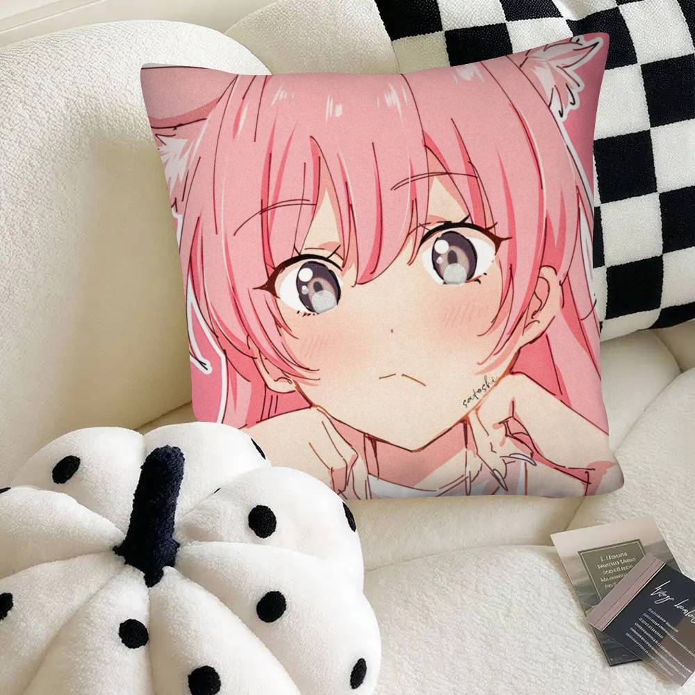 Slice Anime Watanare Pillow Case Fashion Square Pillowcase Bedroom Sofa Room Ins Decoration Leisure