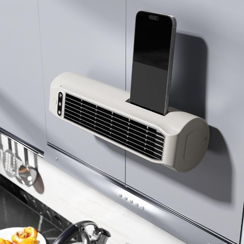 Portable Air Conditioner Fan, 3 Modes Vertical Flat Wall-Mounted Fan, USB Charging Bladeless Silent Cooling Device For Outdoor