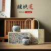 Retro tea can, small ceramic sealed small tea can, tangled lotus mini storage tea can, tea packaging jar, gift box.