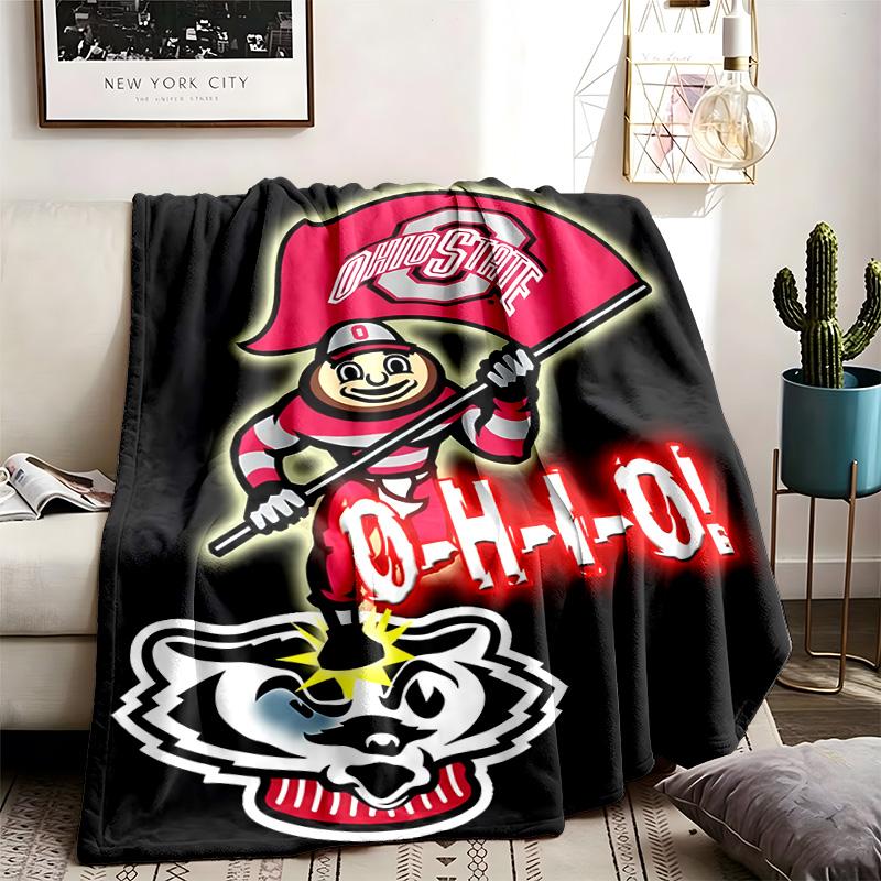 Ohio State Buckeyes Theme Blanket Suitable For Beds Sofas And Camping Perfect For Both Men And Women Comfortable Bedding All Year Round