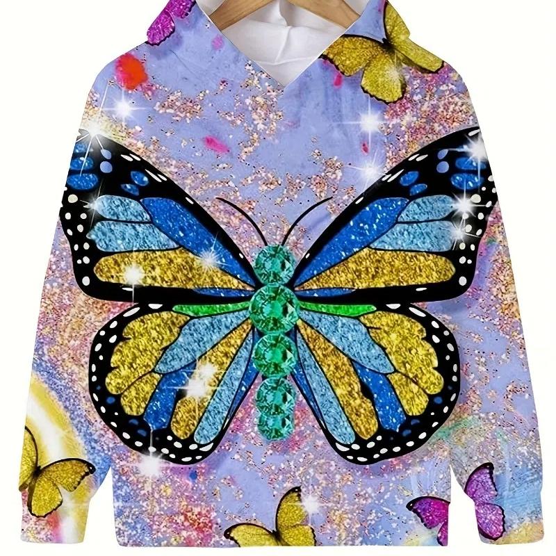 Hoodies Butterfly Outerwear Kids Clothes Girl Boys Sweaters Outdoor Clothes for Children Fashion Clothes Child Girl Sweatshirts