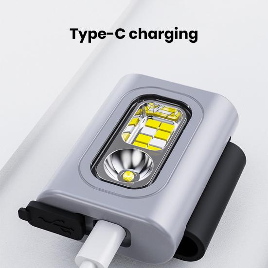 Уличный светодиодный фонарь Магнитный силиконовый задний зажим 6 режимов IPX6 Водонепроницаемый Портативный Type-C Перезаряжаемый Мини Высокая яркость Ночная рыбалка Езда