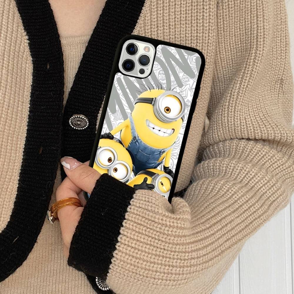 Cartoon Anime Yellow M-Minions Phone Case For IPhone 17 16 15 14 13 Plus 12 11 Pro Max PC+TPU Cases Back Cover