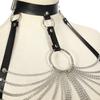 Goth Leather Body Harness Chain Bra Top Chest Waist Belt Witch Gothic Punk Fashion Festival Jewelry Sexy Accessories