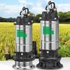 220V Stainless Steel Submersible Pump Drainage Irrigation Underwater Self-priming Sewage Pump Agricultural Pumping Garden Tools