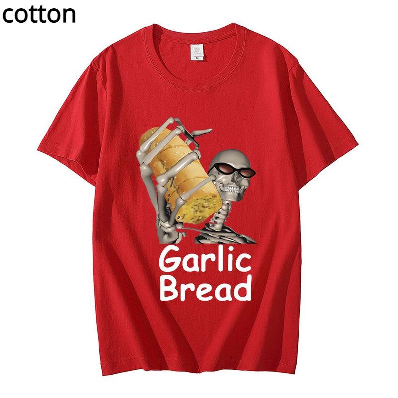 Мужская футболка с принтом «Чесночный хлеб», винтажная хлопковая футболка с коротким рукавом для мужчин и женщин