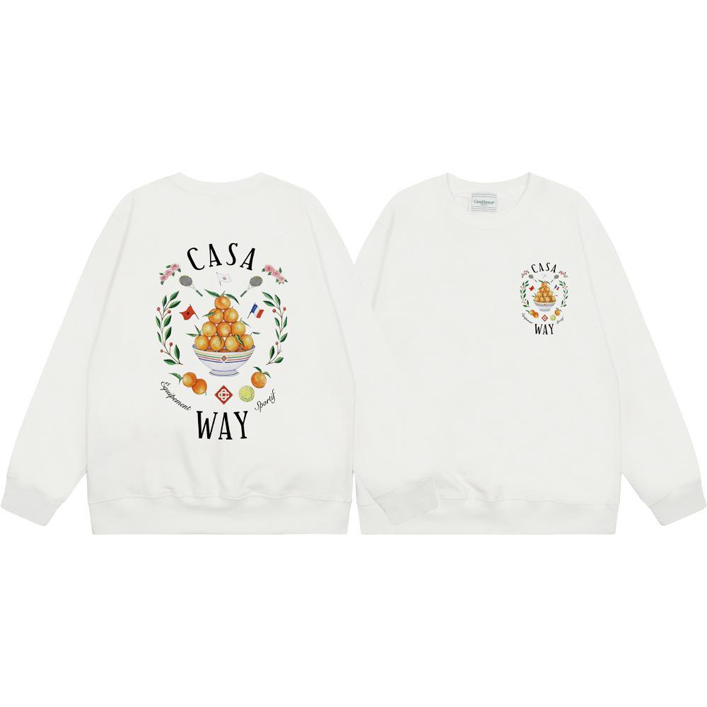 Трендовый международный бренд Casablanca Casablanca letter painted print мужской и женский свитшот с круглым вырезом 380г