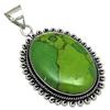 Pendant Green Turquoise Gemstone Handmade Gift For Her Silver Jewelry 2"