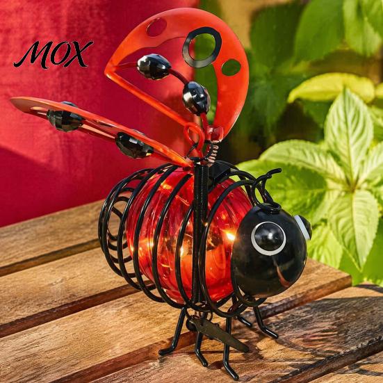 Weatherproof Garden Bee Lamps Solar Powered Hanging Lights, Metal Bouncy Spring Ornaments, Whimsical Yard Decorations IP65 Waterproof Fairy Lights for