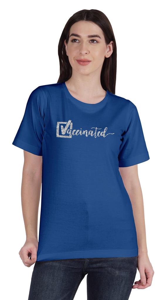 Inkmeso Футболка с круглым вырезом Vaccined Pro Vaccine, хлопковая футболка для женщин