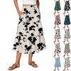 Women's Flowy Flared Ruffle Hem A Line Maxi Skirts Elastic Waist Elegant Tiered Layer Boho Long Skirts
