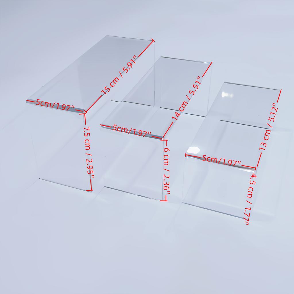 Thick Transparent Acrylic Multi Layer Display Storage Rack for Desktop Blind Box Dolls Toys Figures and Mini Collectibles, 3-PSC 6-PSC