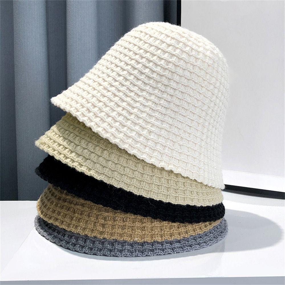 Crochet Knitted Fisherman Hat Soft Basin Hat Casual Skull Hat Autumn Winter