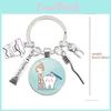 Nurse Care Dental Keychain With Medical Syringe And Stethoscope Pattern Gift