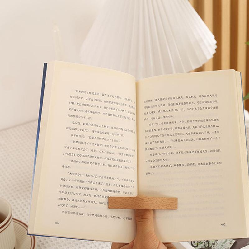 Thumb Page Book Holder Reading Accessory Solid Wooden Thumb Bookmark One Hand Reading Thumb Book Support Reading Aids Tools