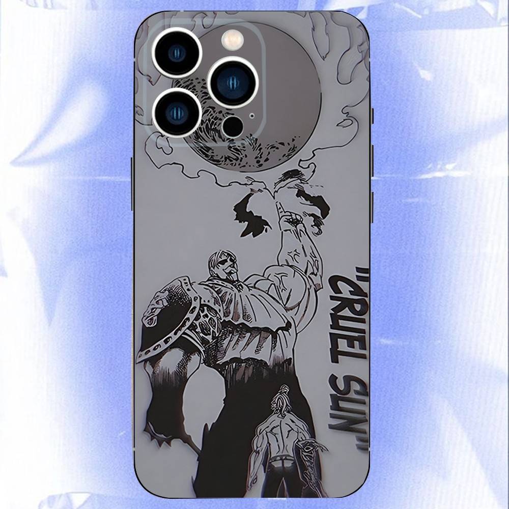 Чехол для телефона E-Escanor Семь смертных грехов для iPhone 17,16,15,14,13,12,11,Pro,Max,Plus,E,Air,Mini Защитный Черный Чехол