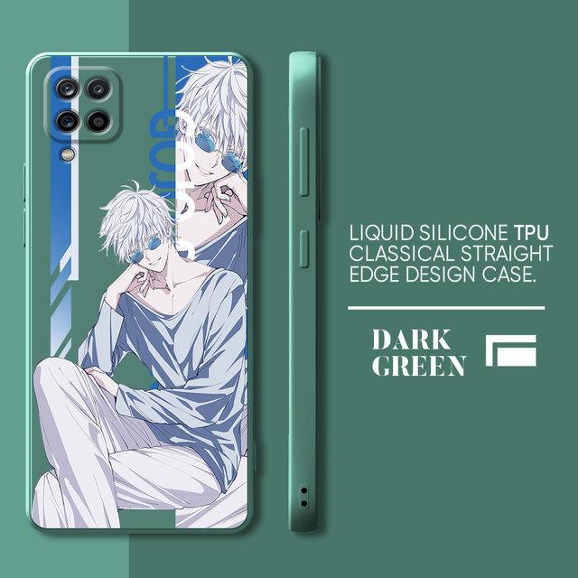Luxury Case For Samsung Galaxy A21s A71 A50 A01 A31 A03s A11 A02 A51 A70 M02s Anime Jujutsu Kaisen Tpu Square Liquid Cover