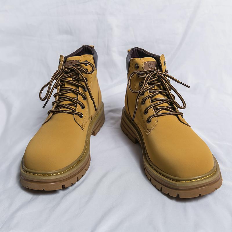 Fashion Autumn and Winter Men Boots Thick Bottom Wear Resistant Lace Business Outdoor Training Brand Chelsea Boots Size 38-44 Men Boots