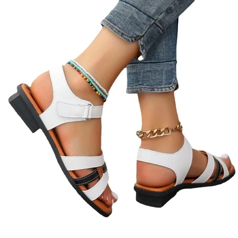 Ladies Shoes  Brand Modern Open Toe Women's Sandals Summer Daily Sandals Women Mixed Colors Square Heel Outdoor Shoes Women