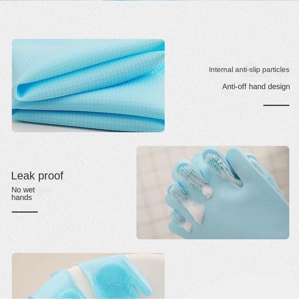 1 Pair Cleaning Tools Rubber Comb Gloves Silicone Pet Grooming Glove  Bathroom