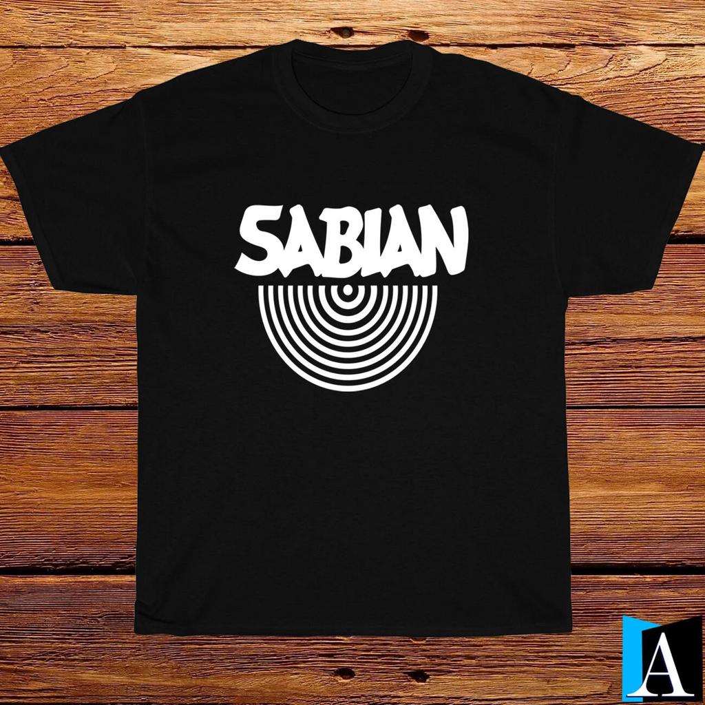 Новая футболка Sabian Cymbals Drums Музыкальный логотип Черный/Белый/Серый/Темно-синий Футболка S-5XL