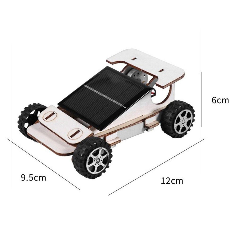 Assembly Wooden Car Model Solar Powered Educational Vehicle Toy Solar Car Model Science Learning