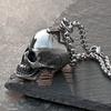 Goth Three Dimensional Skull Pendant Necklace Men Domineering Retro Stainless Steel Skull Biker Necklace Street Hip Hop Jewelry