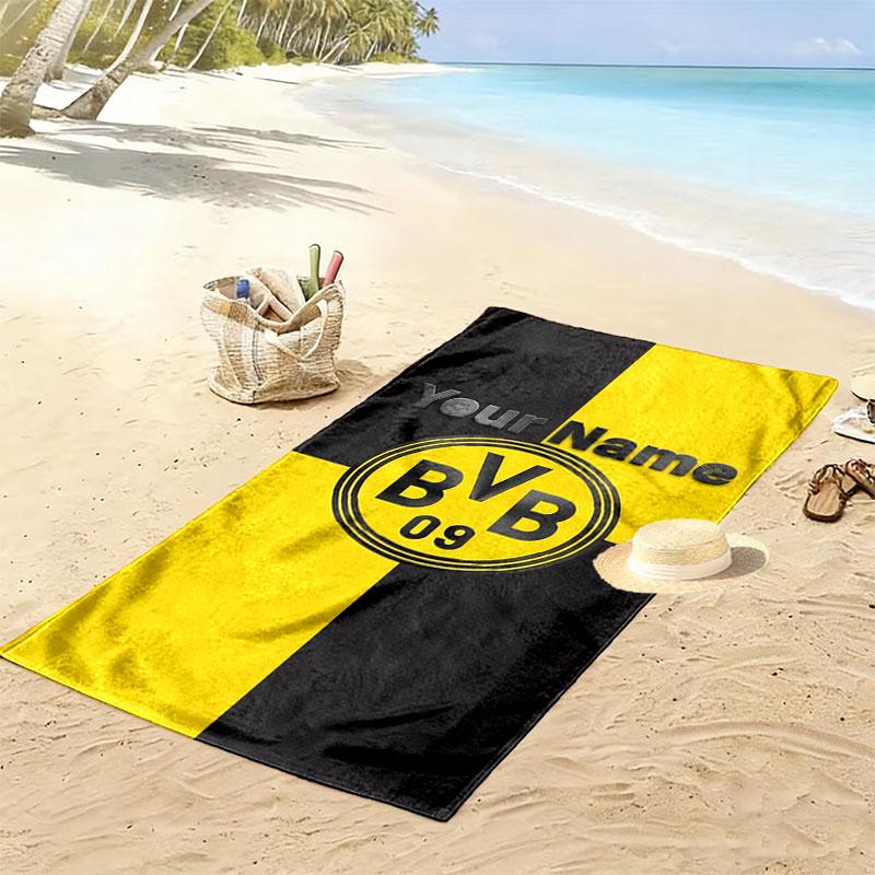 Borussia Custom Name Print Beach Towel, Large Soft Quick Dry Towel for Beach Camping Swimming