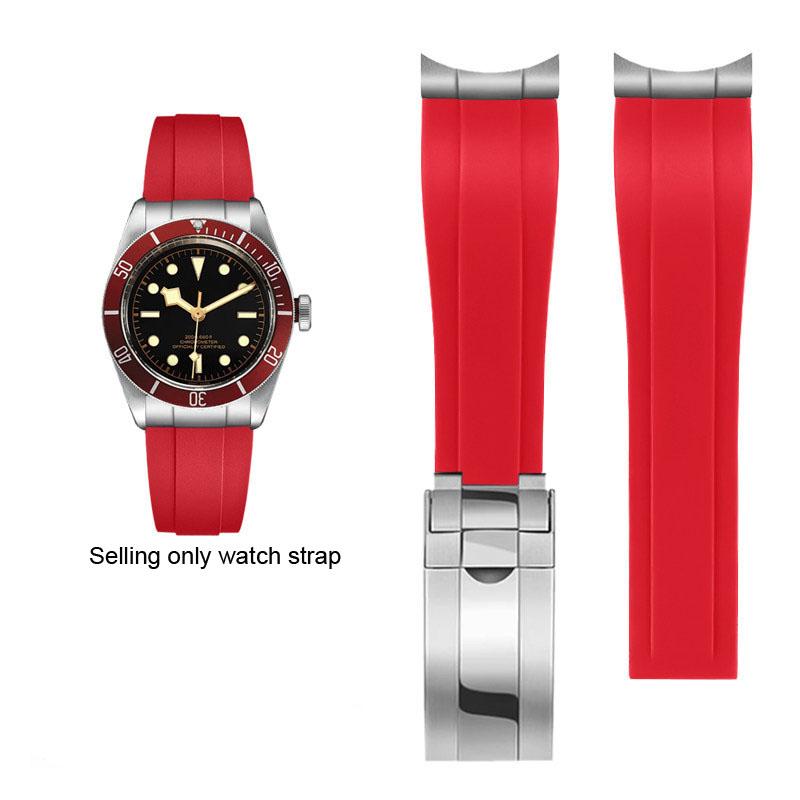 Мягкий резиновый ремешок для Tudor 39мм 1958 BB58 Black Bay Panda Pro Black Shield Часовой ремешок Стальной соединитель Браслет 20мм 21мм 22мм