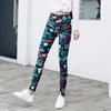 Women Fitness Printed Milk Silk Leggings Girl Cropped Trousers High Elasticity Skinny Casual Soft Legging Pants