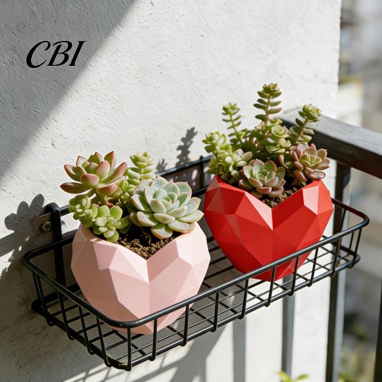 Lively Plant Holder Geometric Heart Shape Flowerpot, Decorative Flower Pot for Indoor Creative Design Outdoor, Love Planter Home Garden Balcony