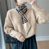 Qiandongge Scarf Women's Winter New Atmosphere Lazy Small Scarf High Sense Retro Versatile Pointed Corner Scarf