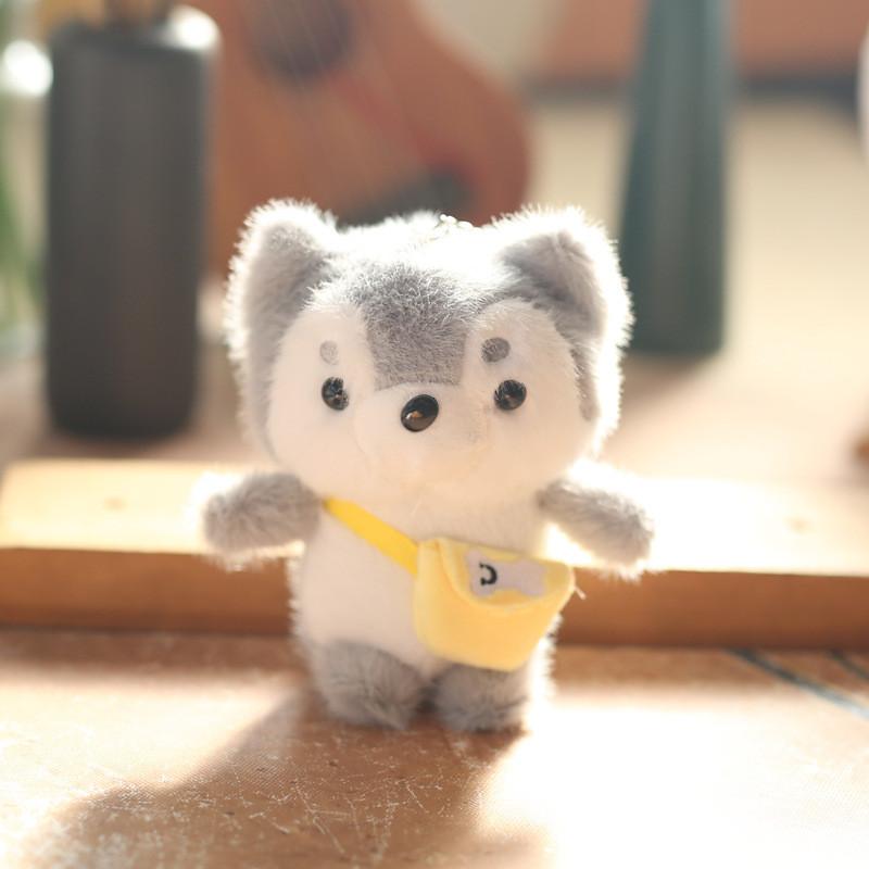 Soft Crystal Plush Dog Keychain Cute Bunny Plush Toy With Pp Cotton Filling