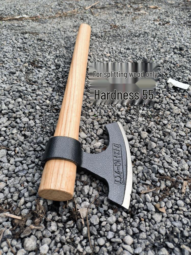 High Manganese Steel Viking Chopping Axe, Long-Handle Wood and Bone Splitter for Outdoor Woodworking.