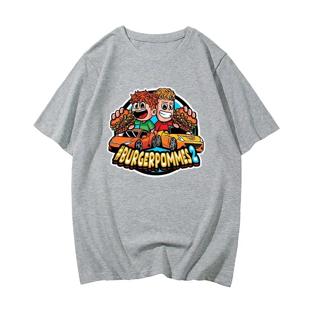 Burgerpommes 2 LukasBurger Футболки с мультяшным графическим принтом Футболка Marvin Vlogt ICrimax Футболка из хлопка для мужчин и женщин Футболки унисекс