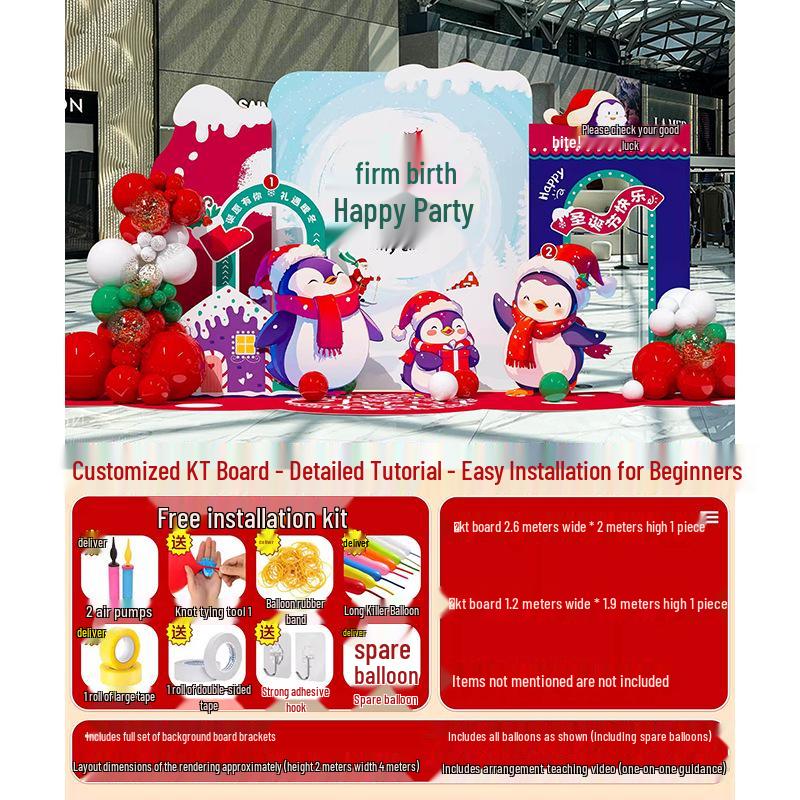 Праздничная рождественская композиция: Декор мероприятия в торговом центре с использованием шарового искусства и задника