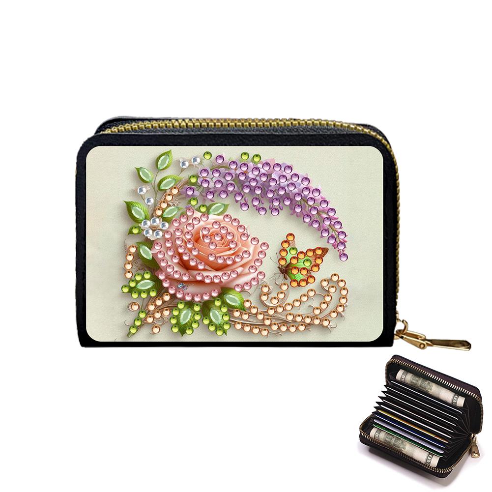 5D Diamond Painting Art Portable Card Bag Diamond Painting Fashion Card Holder Coin Purse Gift for Friends