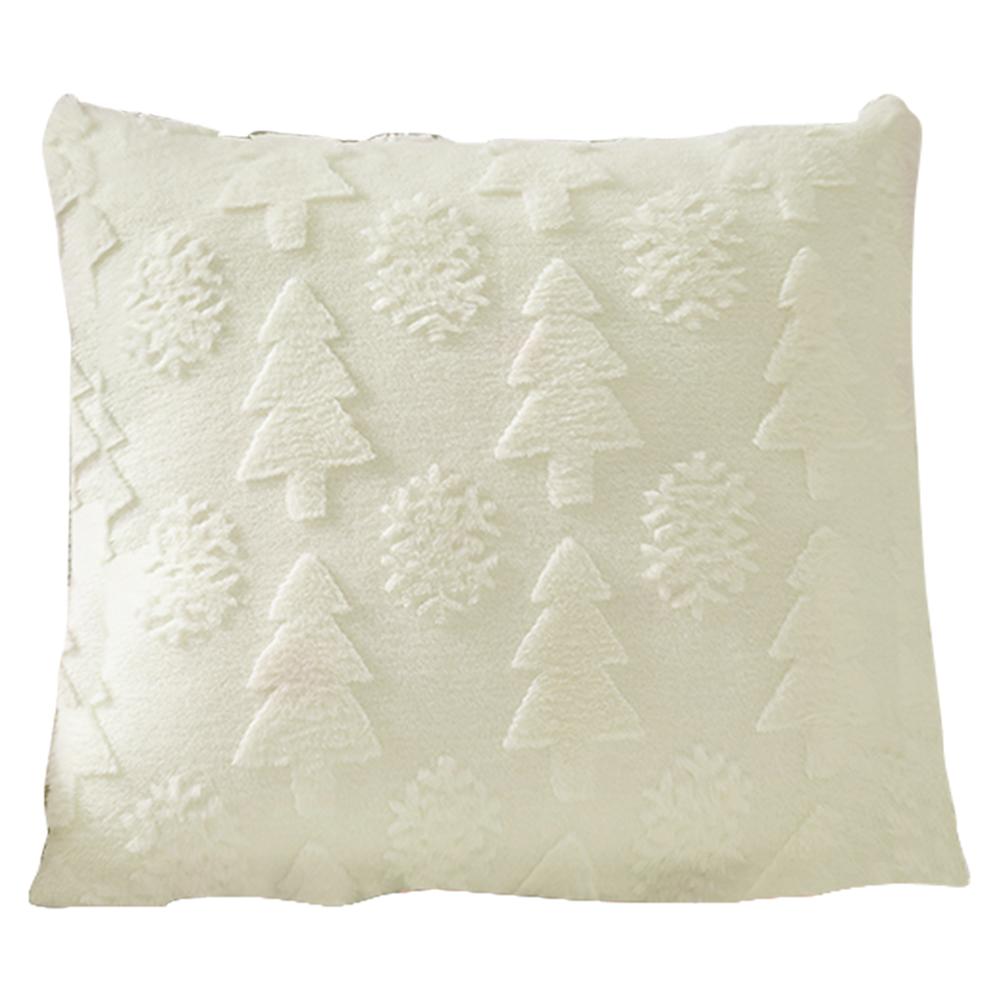 45x45cm Christmas Tree Pillow Cover Soft Snowflake Christmas Pillow Cover Christmas Plush Pillow Case for Winter Holiday Decor