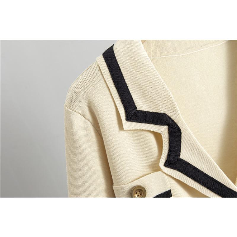 Spring and Autumn Women's Knitted Wide Leg Pants Short Small Fragrance Fashion Casual Pant Suit