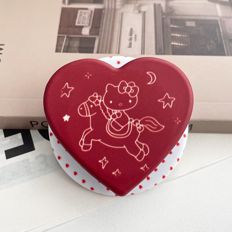 Heart-Shaped Cartoon Film MagSafe Compatible Desktop Holder with Retractable Airbag