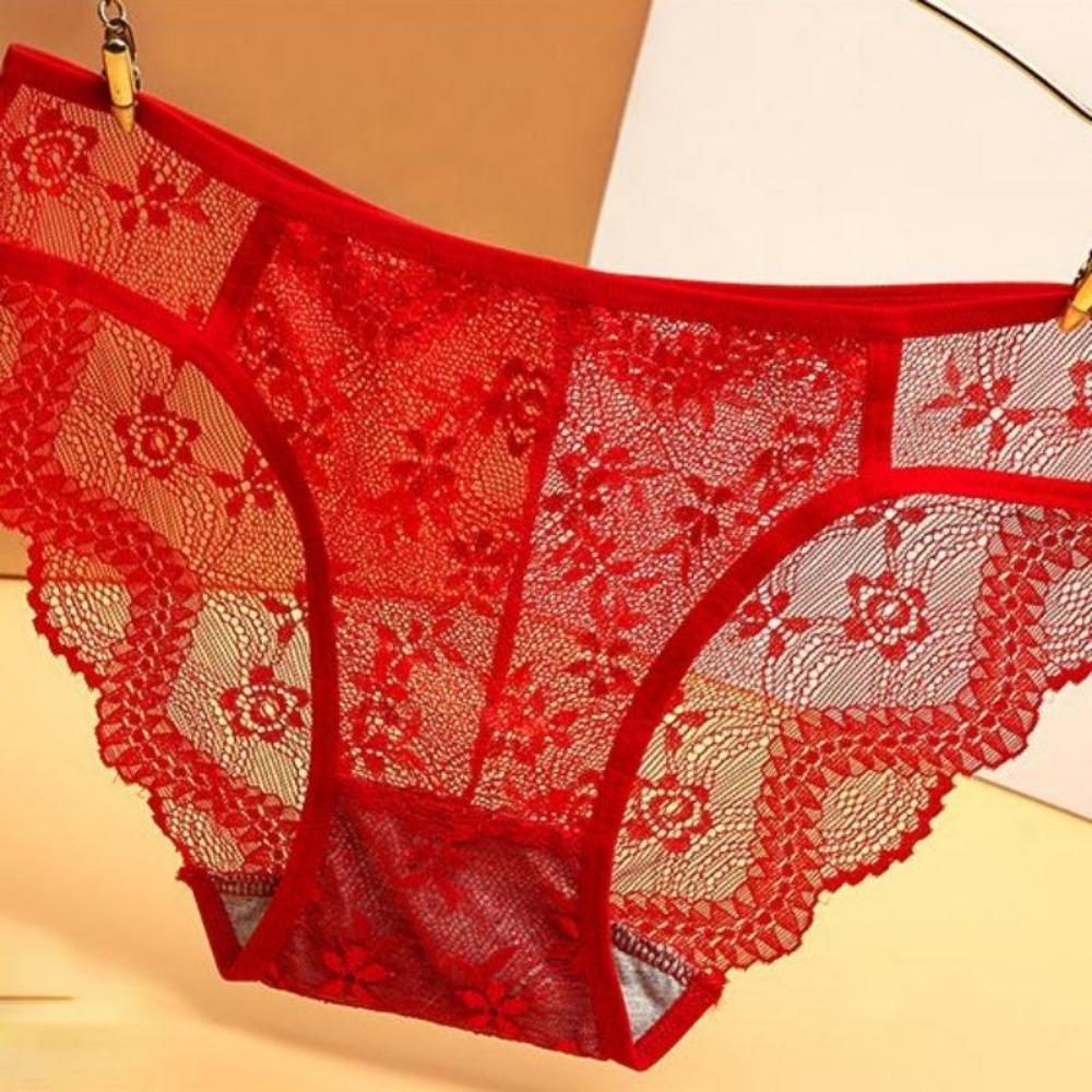 Summer Women Lace Flower Panties Low-Rise Underwear Trendy Lace Briefs Female Soft Underpants Lingerie