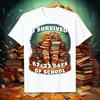 I Survived 67 Days  33 Days 67 School Life Emojis Mens and Womens Comfortable Cotton Tshirts Shortsleeved Tops